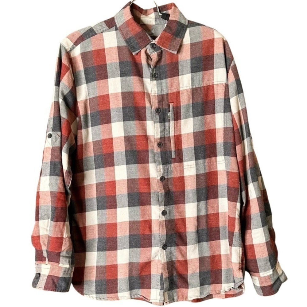 Modern Plaid Utility Outdoor Flannel Woolrich Men's Med Workwear Red Button Down